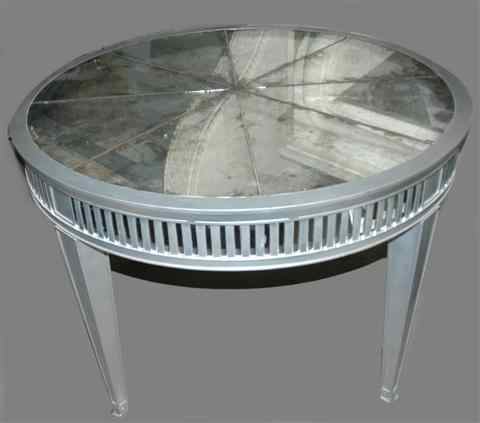 Appraisal: NIERMANN WEEKS VENETIAN STYLE CIRCULAR GRAY PAINTED STEEL MIRRORED CENTER