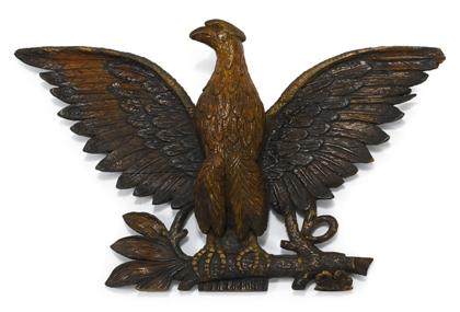 Appraisal: Carved wooden eagle th century