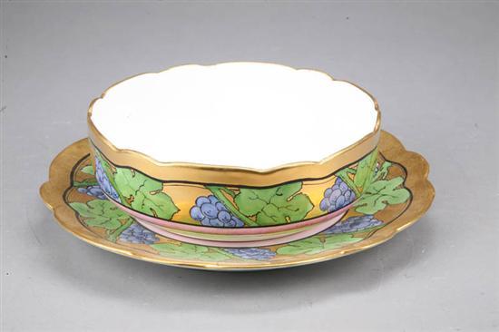 Appraisal: BOWL AND UNDERPLATE Signed Limoge Gold bowl and plate with