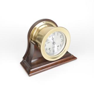 Appraisal: Chelsea Ship's Clock Ship's clock with round brass case mahogany