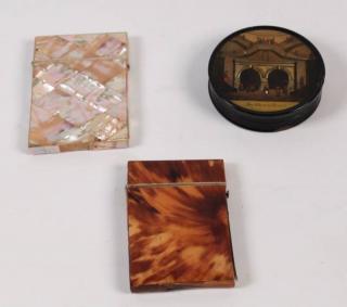 Appraisal: PIECE MISCELLANEOUS LOT CARDHOLDER AND A SNUFF BOX PIECE MISCELLANEOUS