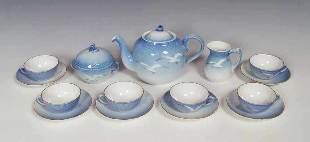 Appraisal: BING GRONDAHL SEAGULL TEA SERVICE The set include teapot with