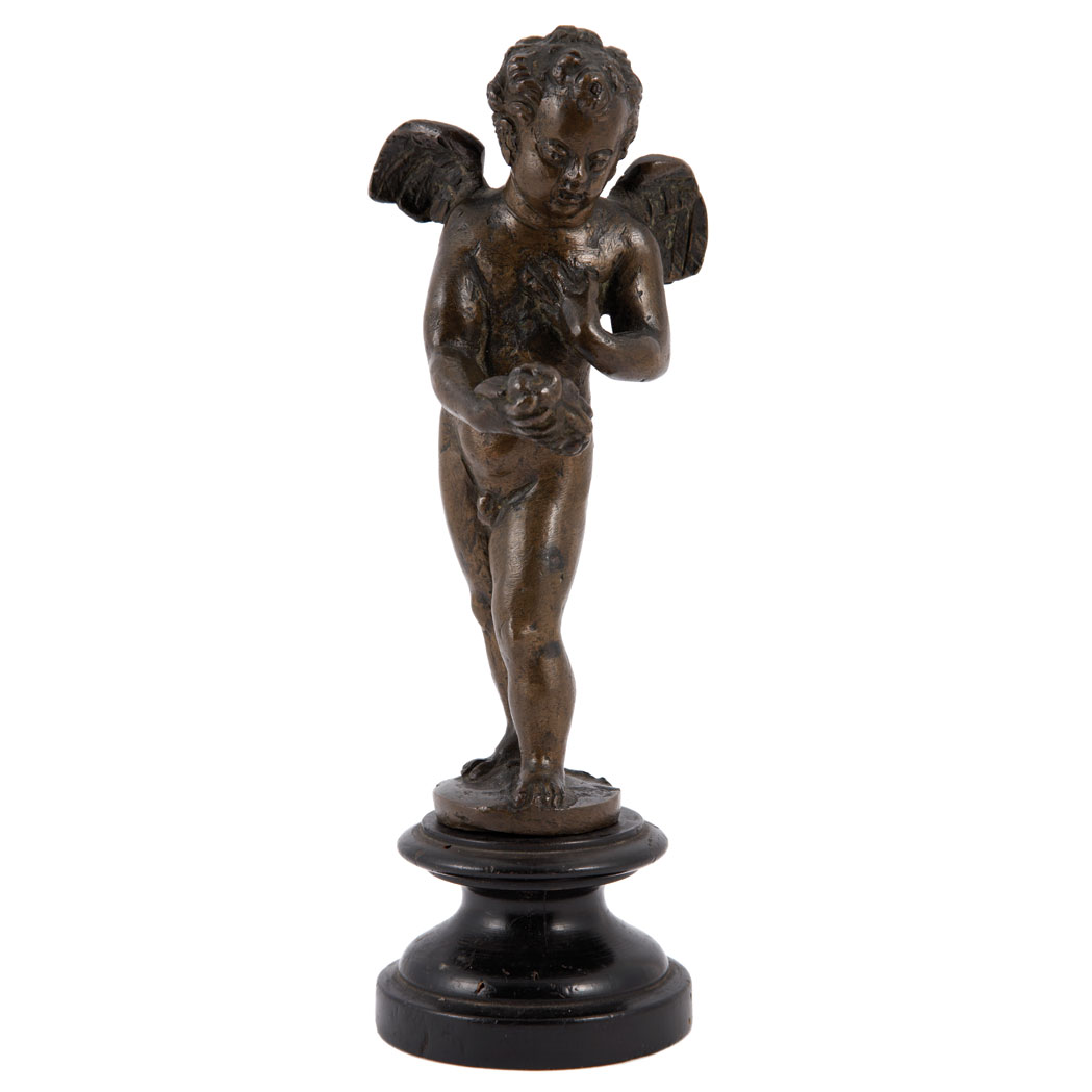 Appraisal: Venetian Bronze Putto th th Century On an ebonized base