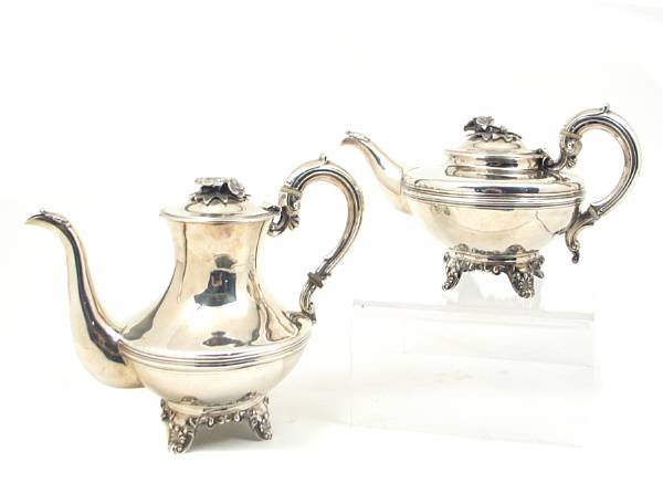 Appraisal: A Victorian silver teapot amp coffee pot setBenoni Stephens London