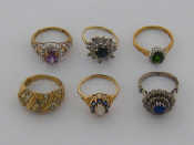 Appraisal: A collection of carat gold gem set rings various designs