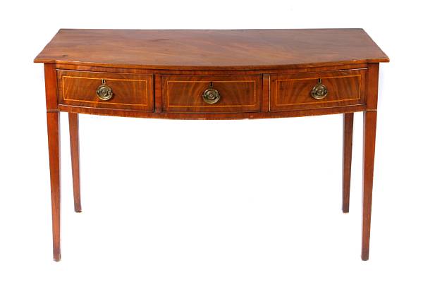 Appraisal: A George III mahogany sideboard height in width in depth