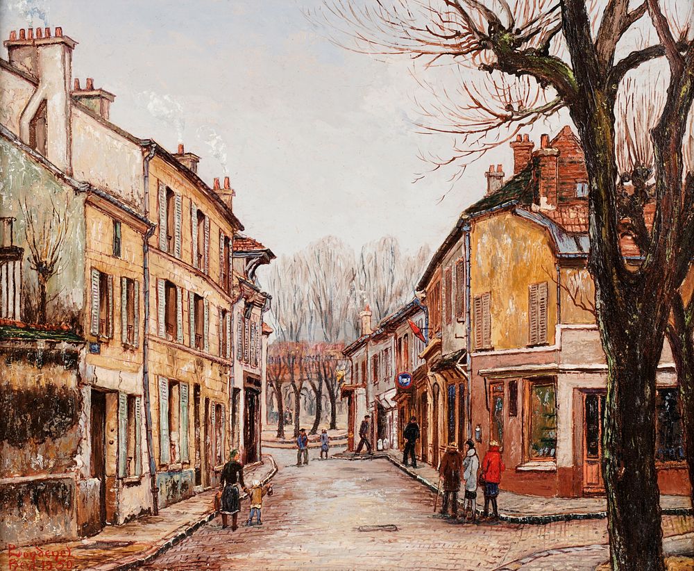 Appraisal: Rene Bondenet Rue de L'Eglise Painting on Canvas Rene Bondenet