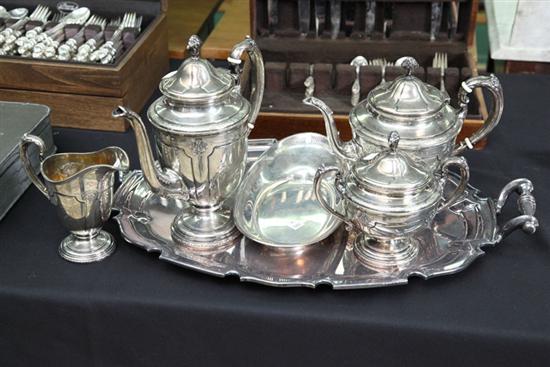 Appraisal: FIVE PIECE STERLING SILVER TEA SET By Towle and including