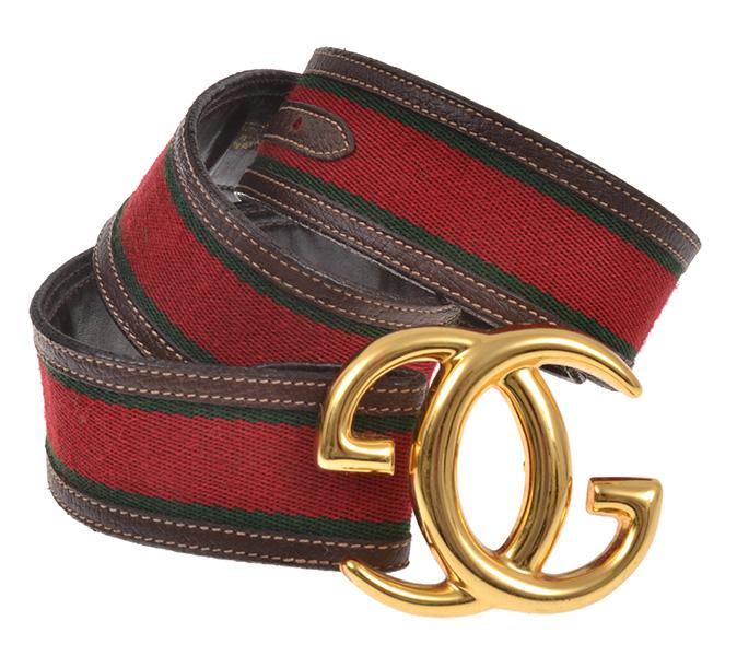 Appraisal: A VINTAGE BELT BY GUCCI Styled in signature red and