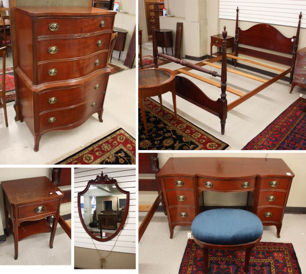 Appraisal: SIX-PIECE FEDERAL STYLE MAHOGANY BEDROOM FURNITURE GROUP American mid- th