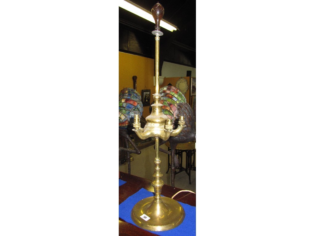 Appraisal: Brass five branch table lamp