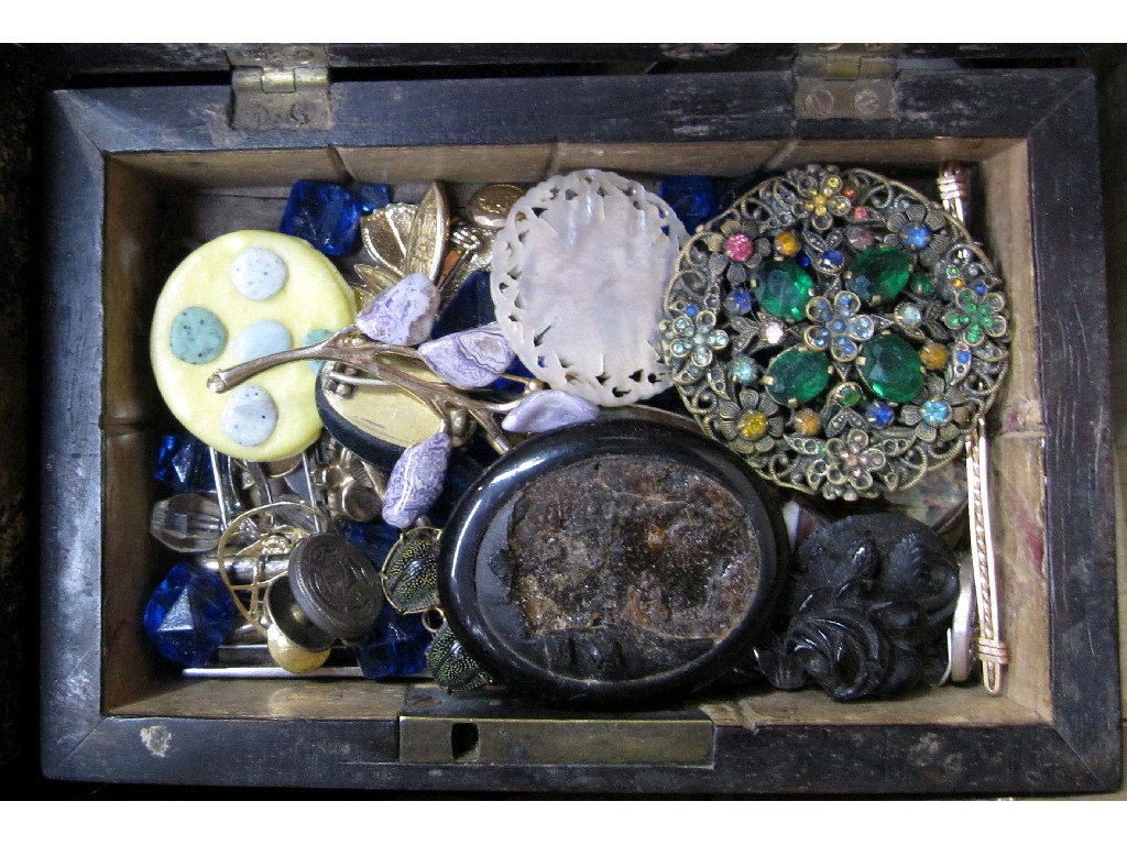 Appraisal: Box of costume jewellery and miscellania