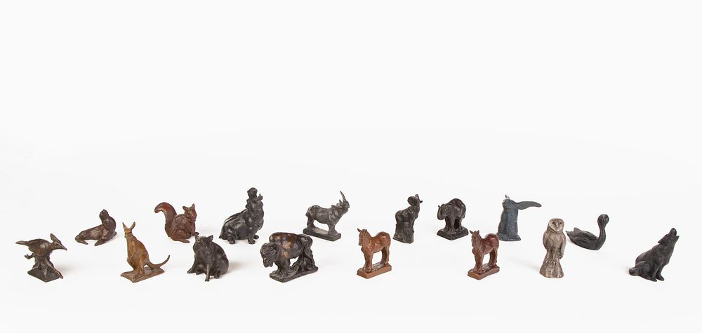 Appraisal: Dan Ostermiller Group of Fifteen Miniature Bronze Figures Dan Ostermiller