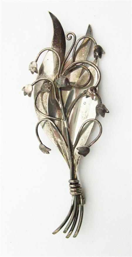 Appraisal: GEORG JENSEN U S A BROOCH CIRCA sterling silver worked