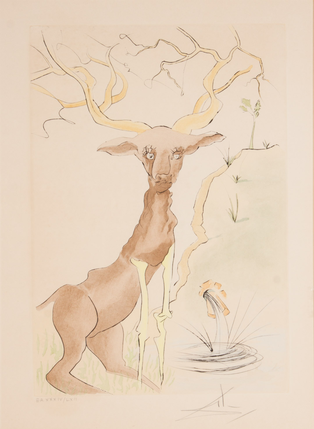 Appraisal: Dali Deer Seeing Himself etching Salvador Dali Spanish - Deer