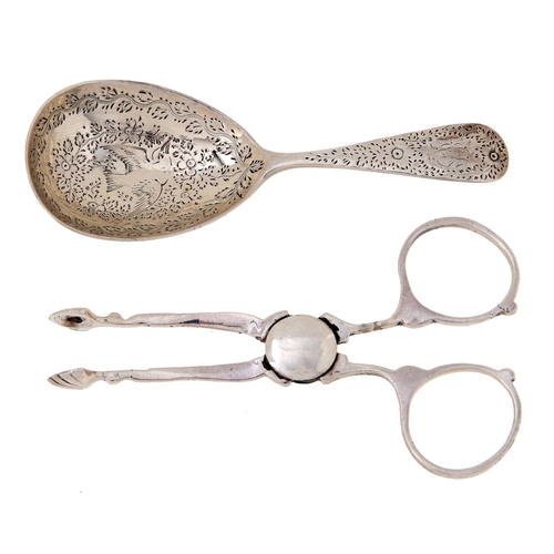 Appraisal: A Victorian silver caddy spoon the fig shaped bowl engraved