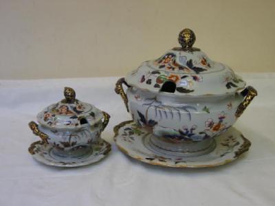 Appraisal: A JOHN RIDGEWAY IMPERIAL STONE CHINA DINNER SERVICE painted in