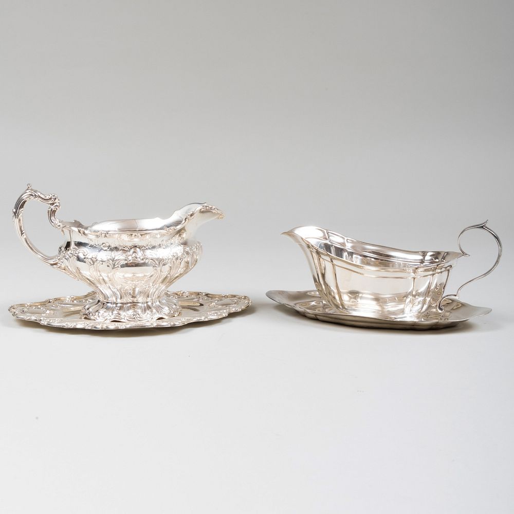 Appraisal: Gorham Silver Sauce Boat and Underplate and an American Silver