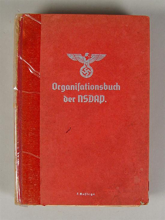 Appraisal: Book Organisationsbuch der NSDAP Munchen th Edition Red cloth Color