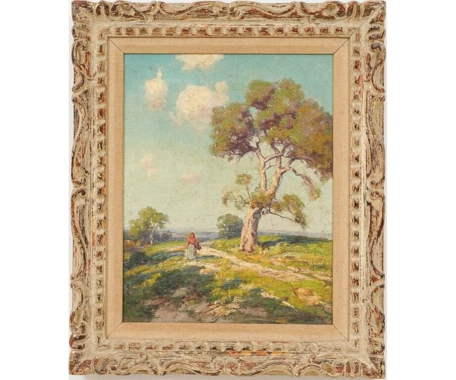 Appraisal: Robert Julian Onderdonk - TX oil on canvas landscape of