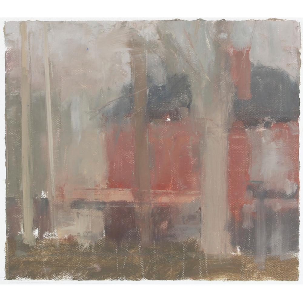 Appraisal: STUART SHILS AMERICAN B RED HOUSE IN THE WOODS OIL