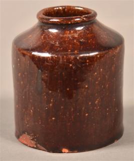 Appraisal: Chester County PA th Century Glazed Redware Ink Bottle -