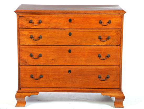 Appraisal: CHIPPENDALE CHEST Probably Pennsylvania late th century walnut pine and