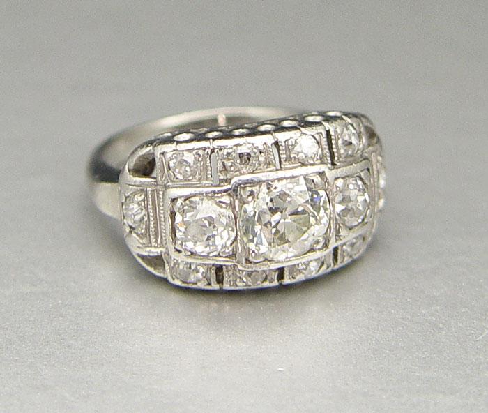 Appraisal: DECO PERIOD PLATINUM CT DIAMOND RING Ca 's Platinum diamond