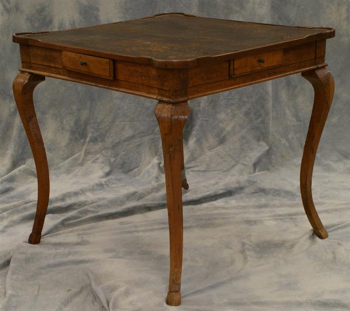 Appraisal: Louis XV style Franch gaming table drawers legs ended out