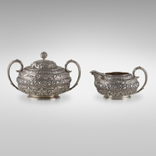 Appraisal: Tiffany Co CREAMER AND COVERED SUGAR BOWL New York USA