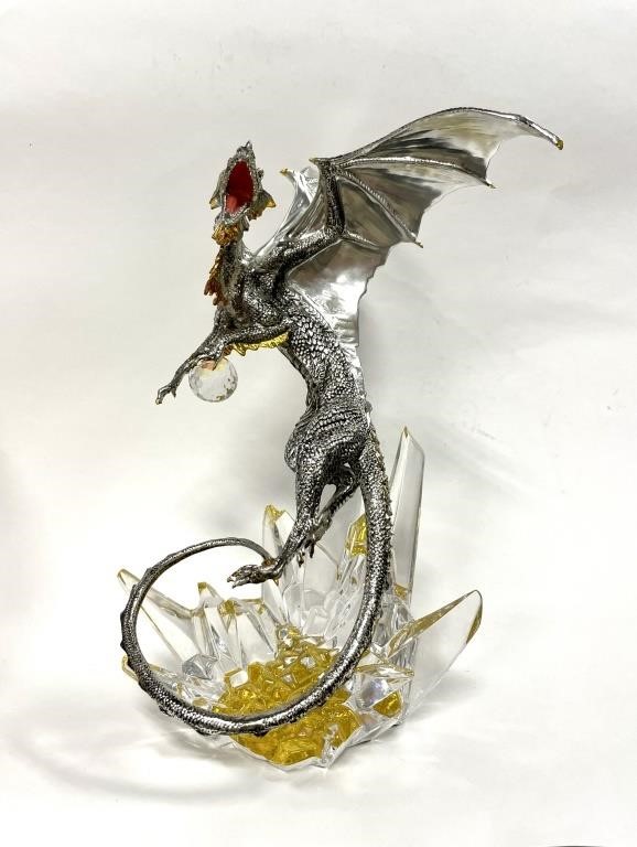 Appraisal: Franklin Mint Michael Whelan Dragon Sculpture titled Fantasy Sculpture It