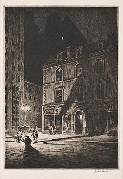 Appraisal: MARTIN LEWIS AMERICAN - The Great Shadow etching and drypoint