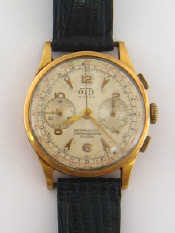 Appraisal: A s 'Otis' gentleman's carat yellow gold bi compax chronograph