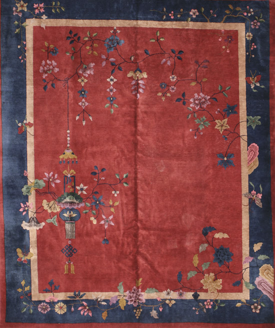 Appraisal: Chinese Rug Second Quarter th Century Red ground with floral