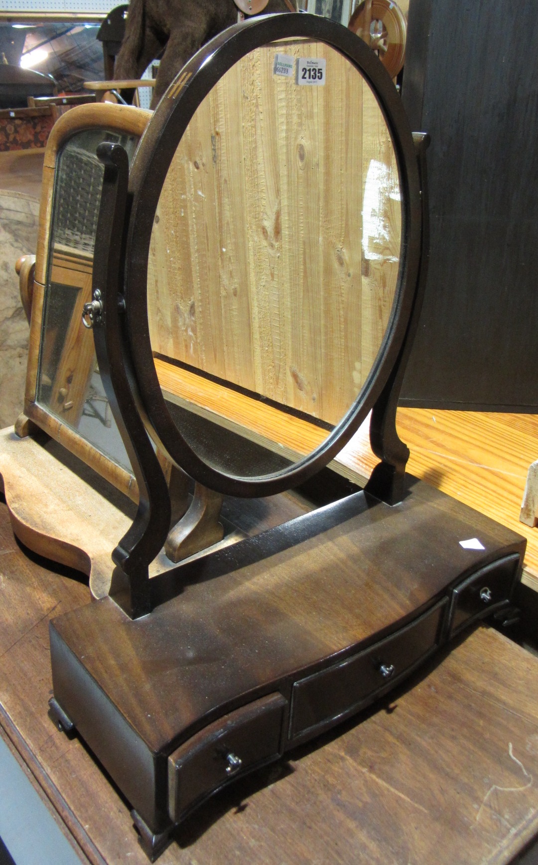 Appraisal: A group of three mahogany swing frame mirrors