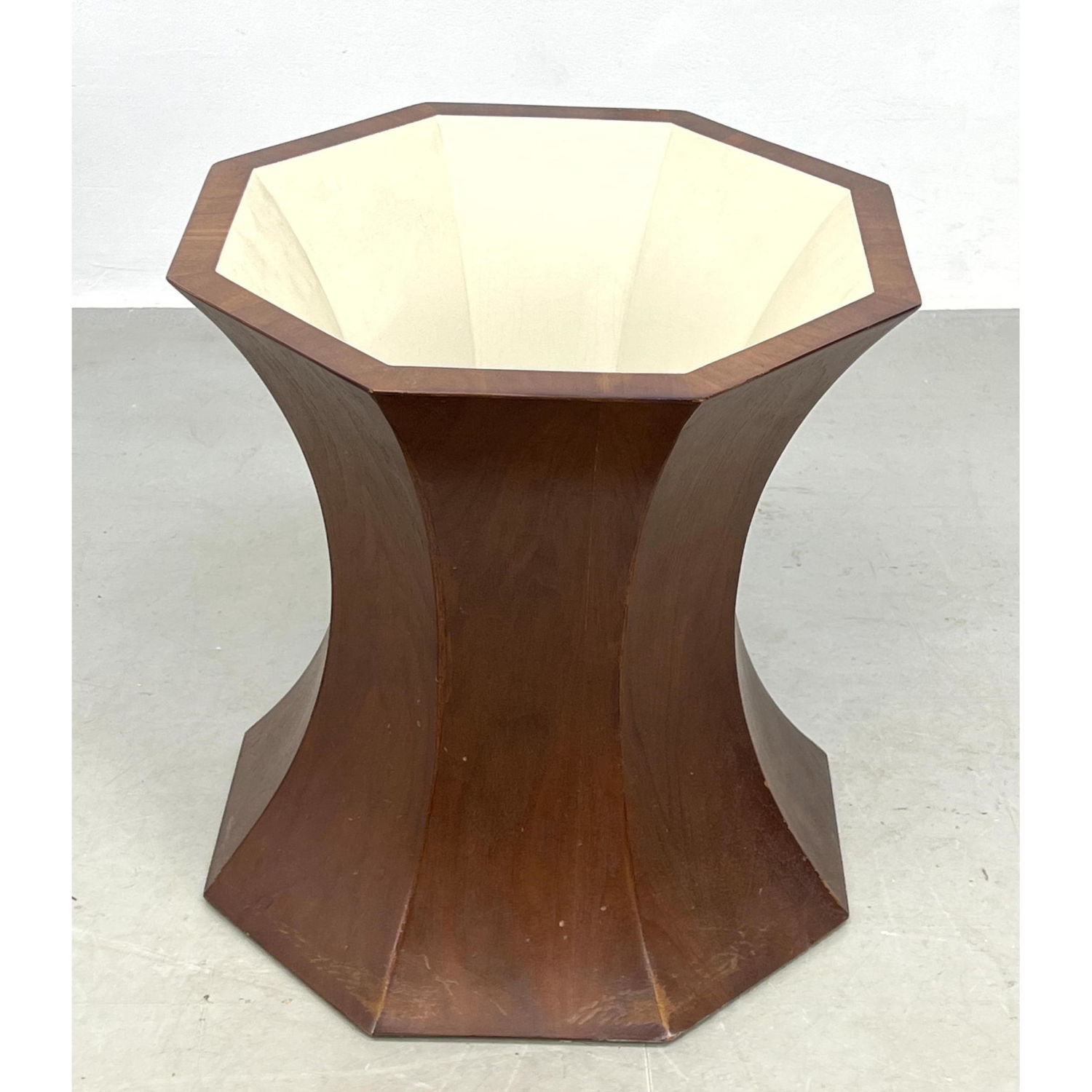 Appraisal: Corseted Octagonal Walnut Side Table Base Missing top Dimensions H