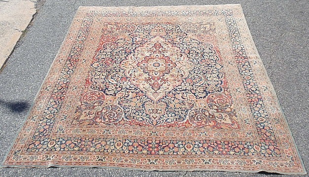 Appraisal: - Room size Kashan oriental carpet with center medallion and