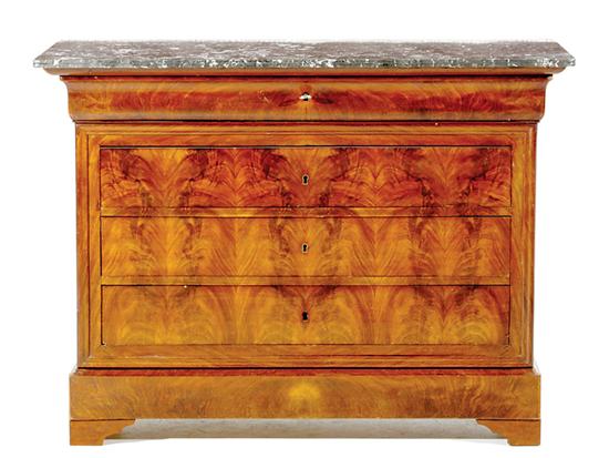 Appraisal: Louis Phillipe marbletop and mahogany chest of drawers last quarter