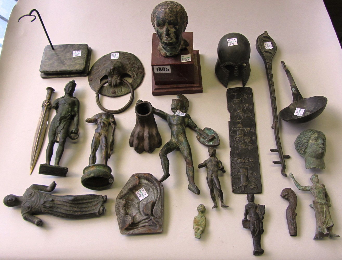 Appraisal: A group of Classical-style bronzes mostly figures Not Ancient and