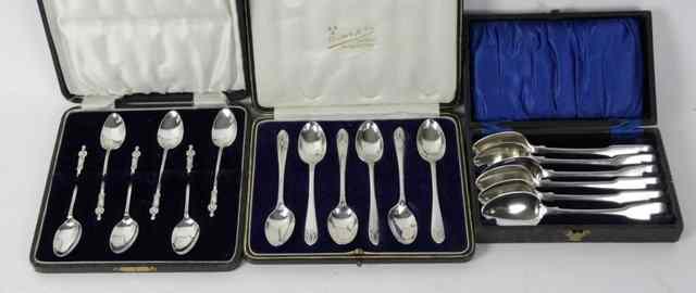 Appraisal: A matched set of six George III silver fiddle pattern