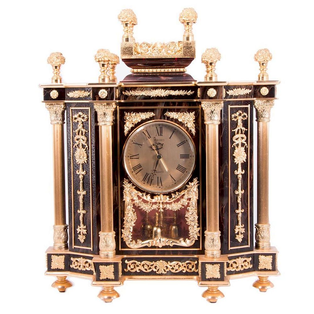 Appraisal: Sieko Mantle Clock Seiko Mantel Clock with elaborate decorations Condition