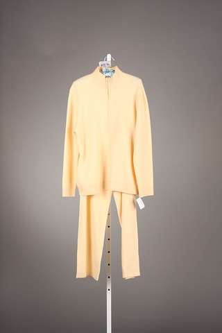 Appraisal: Neiman Marcus banana or buttery yellow cashmere knit suit top