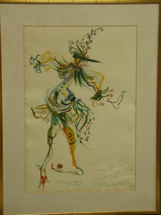 Appraisal: Roger Piaskowski 'Harlequin' signed and dated dedicated with note 'To