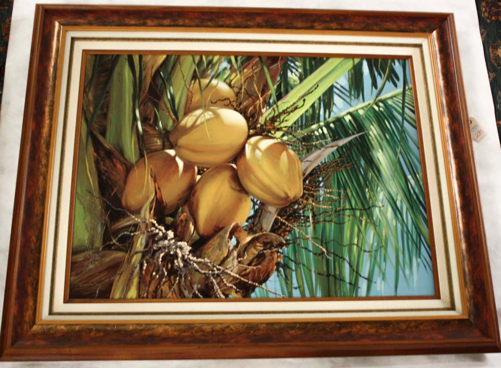 Appraisal: RUDOLF GONZALEZ Philippines st century giclee on canvas Golden Coconuts