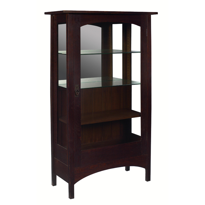 Appraisal: Gustav Stickley china cabinet Harvey Ellis influence single door over