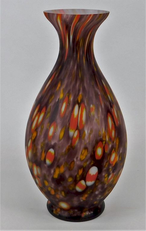 Appraisal: Kralik Millefiori Bohemian Cased Art Glass Vase Czechoslovakia th Century