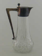 Appraisal: A German assay silver mounted cut glass claret jug circa