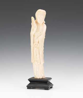 Appraisal: Carved Ivory Quan Yin Standing robed figure with prayer beads