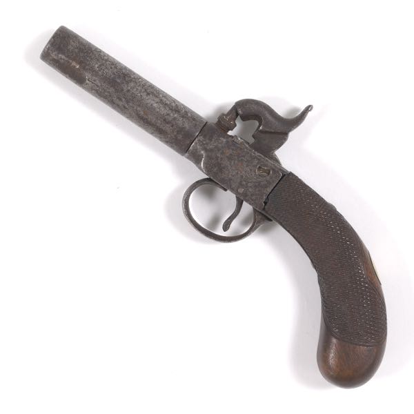 Appraisal: ENGLISH SINGLE SHOT SCREW BARREL PISTOL long Early th Century