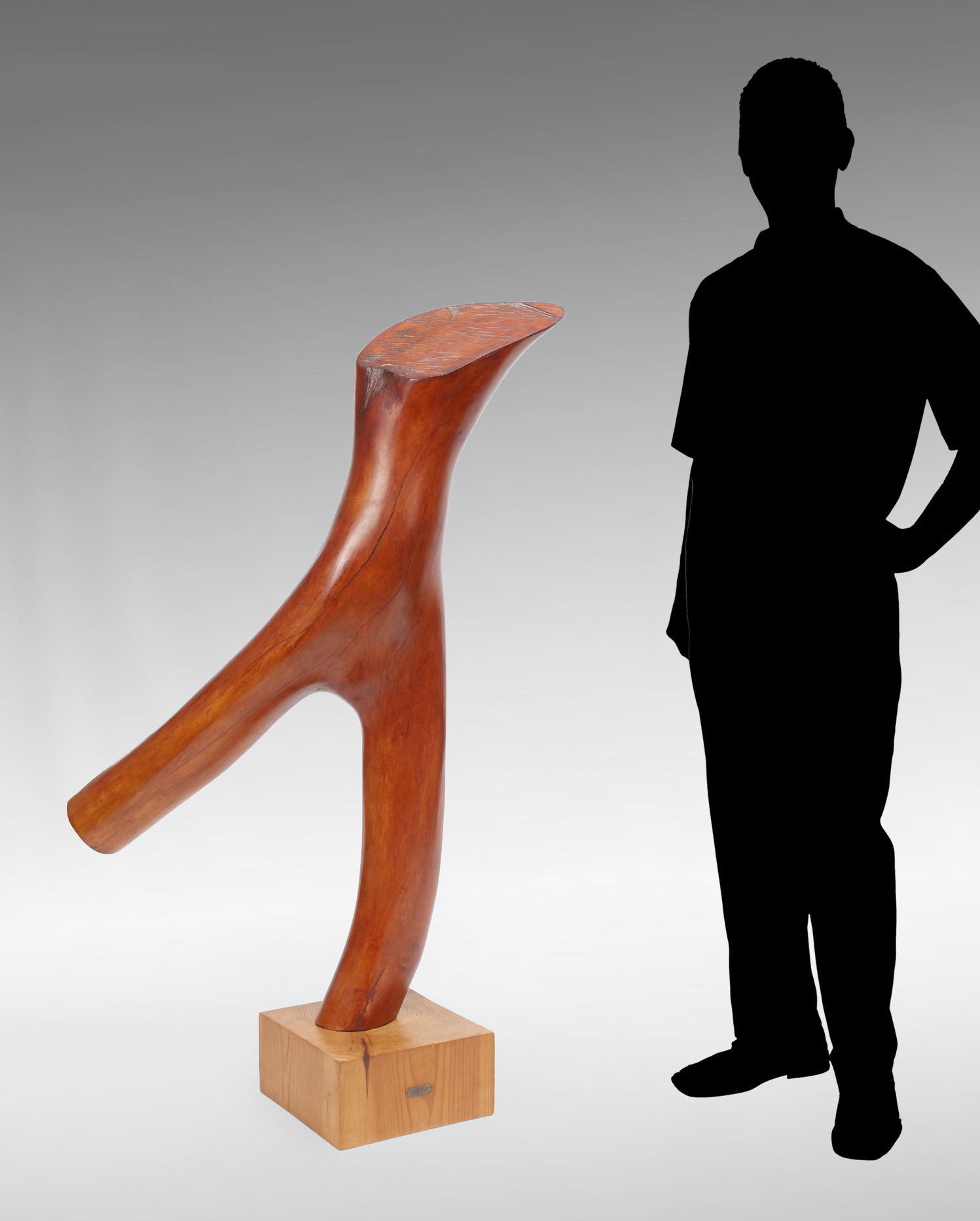 Appraisal: CIUCA Eugen American - Biomorphic Wood Carving on Wood Plinth